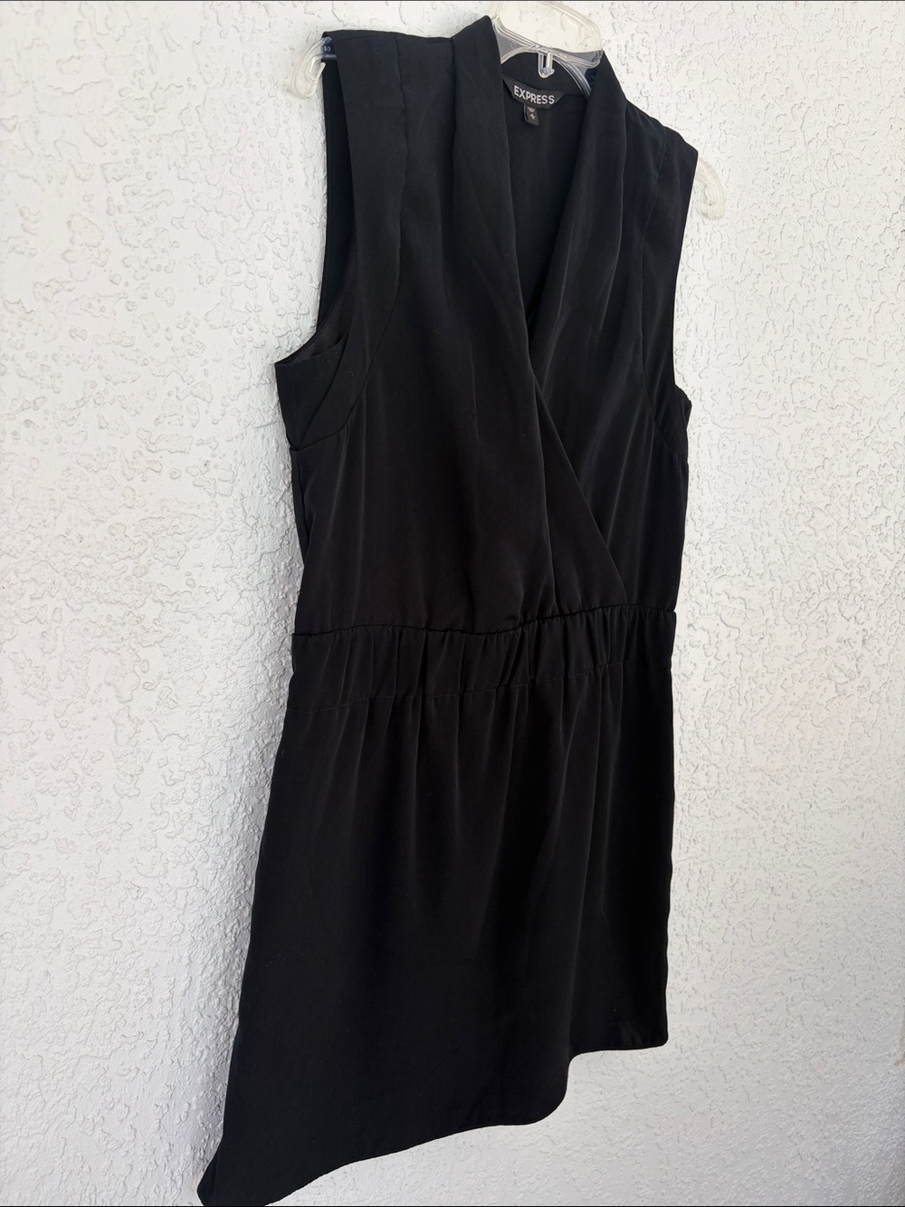 Express Black Sleeveless Faux-Wrap lined Dress size M - Picture 3 of 8